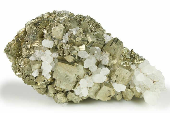 Lustrous Striated Pyrite with Quartz - Peru #261967